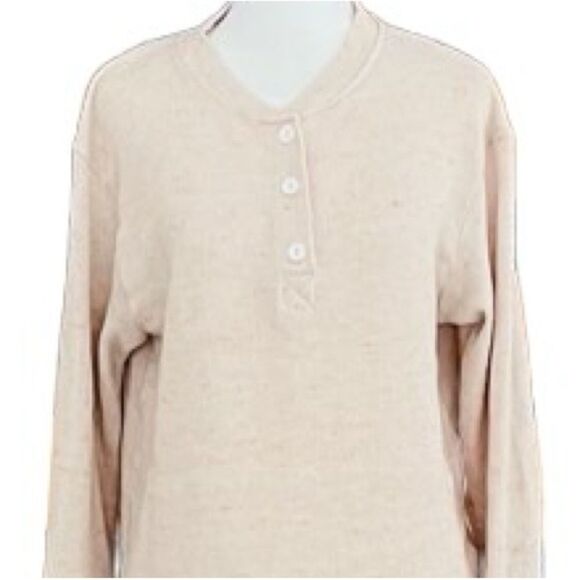 Urban Outfitters Carter Thermal Waffle Knit Long Sleeve Henley/Oatmeal size S - Picture 7 of 8